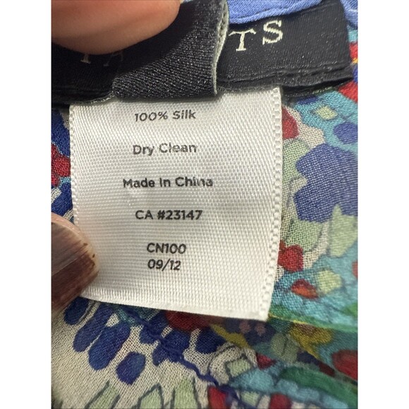 Talbots Blouse Womens 2X Silk‎ Multi Paisley Abstract Kimono Top Festival - Picture 10 of 11